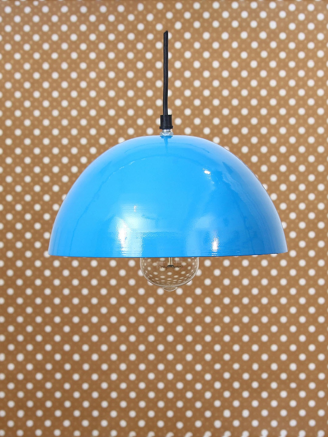 

eCraftIndia Blue & Transparent Solid Glossy Finish Hanging Light