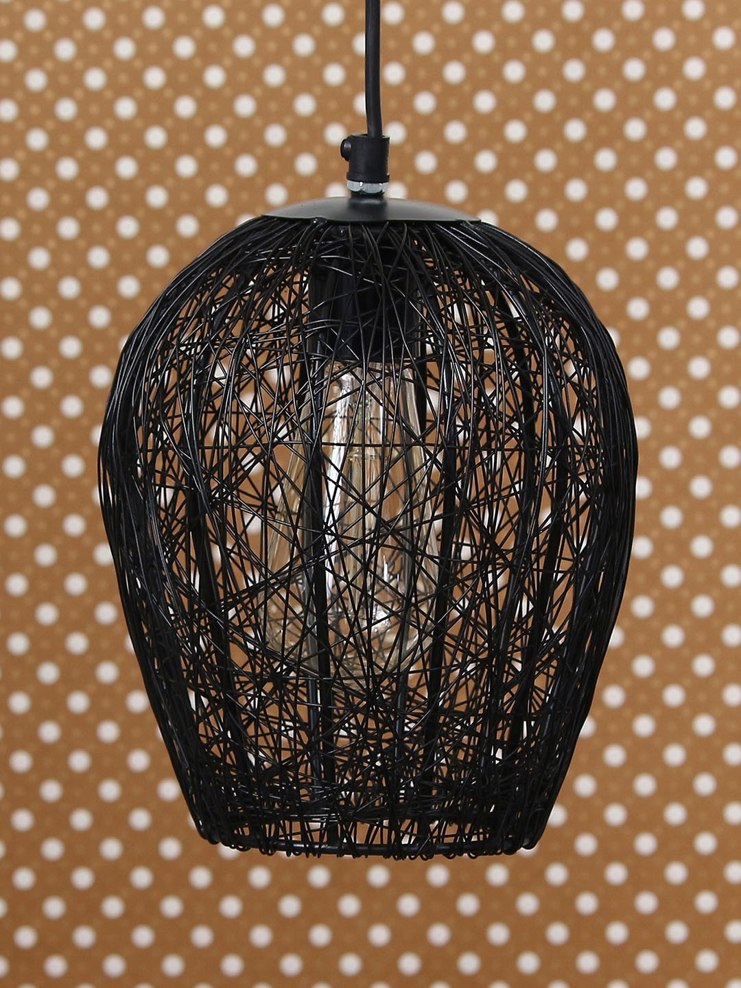 

eCraftIndia Black & Transparent Self Design Hanging Light