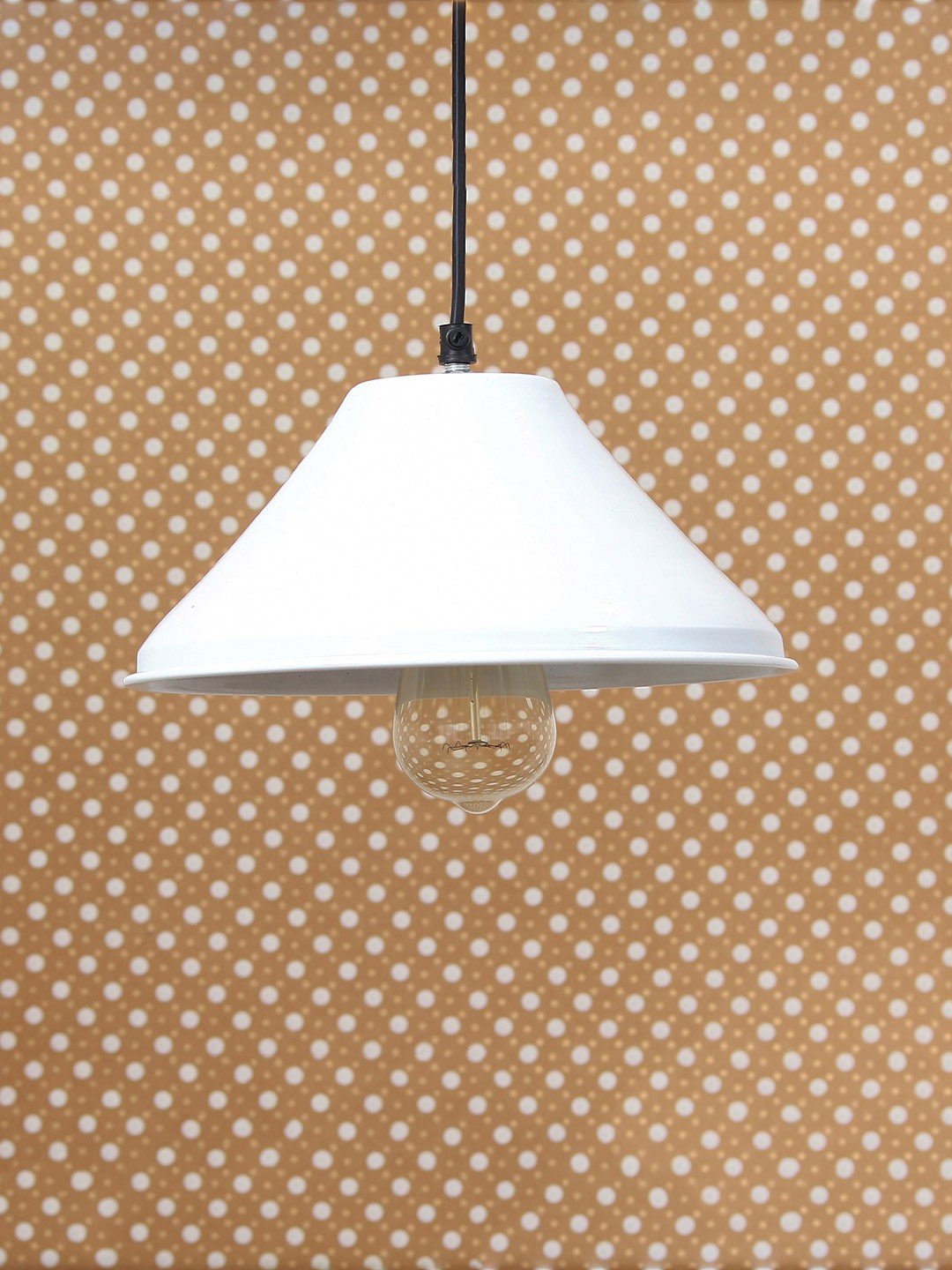

eCraftIndia White & Transparent Solid Glossy Finish Hanging Light