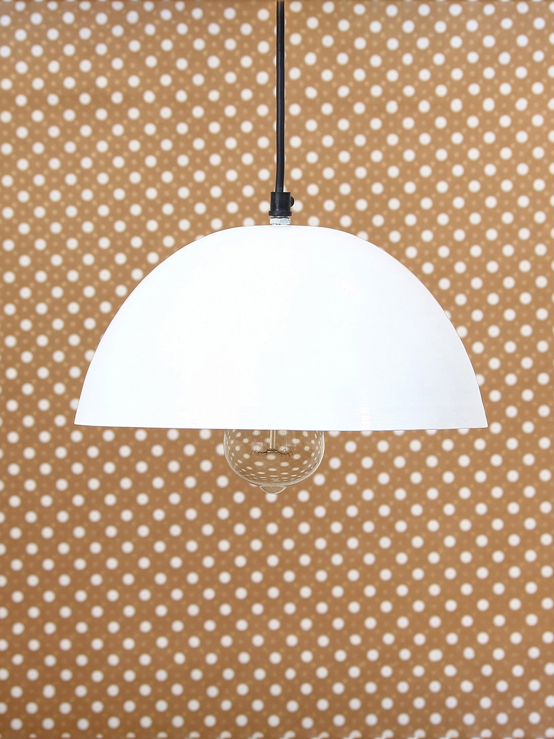 

eCraftIndia White Solid Glossy Finish Hanging Light