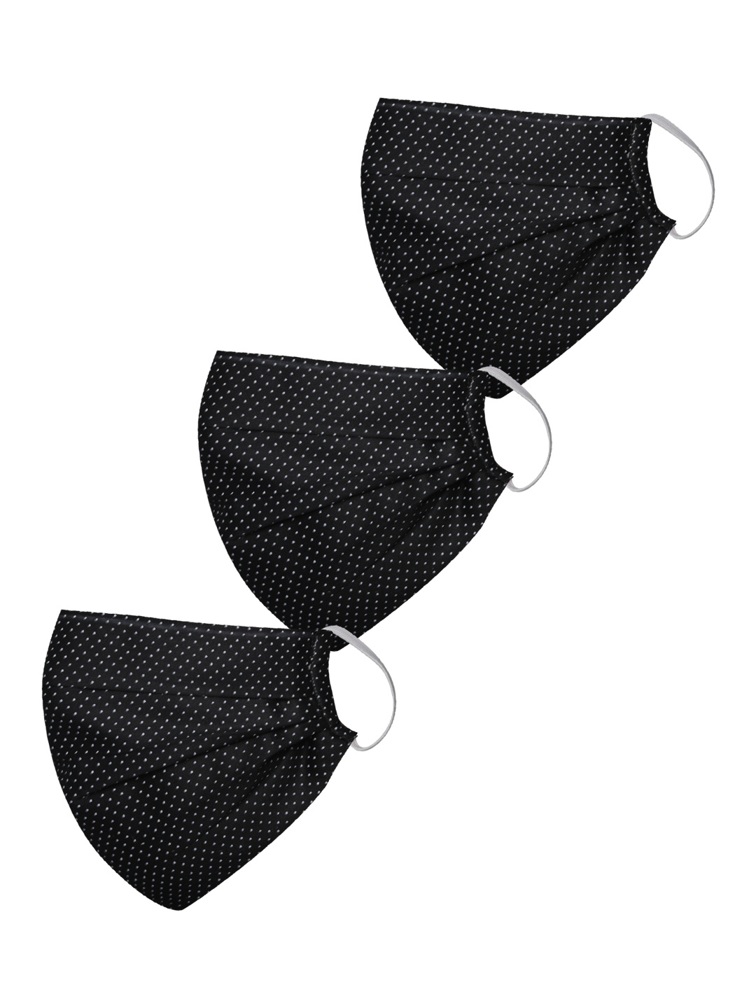 

VASTRAMAY Unisex Pack Of 3 Black Reusable 2-Ply Printed Protective Outdoor Masks