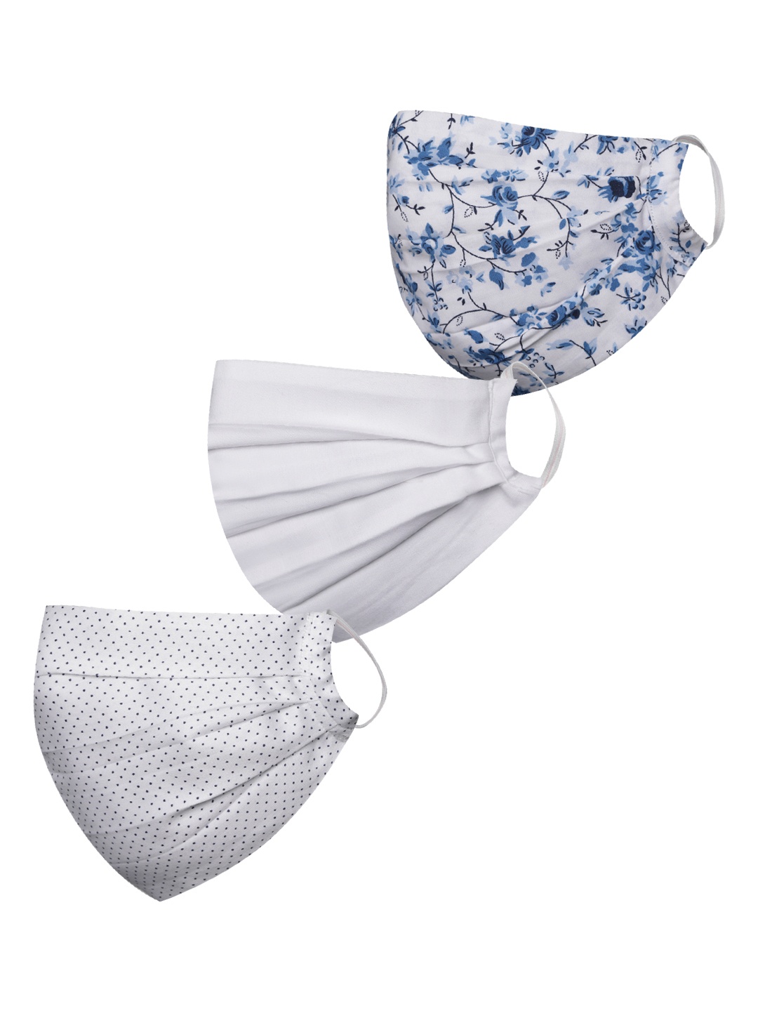 

VASTRAMAY Unisex Set of 3 Reusable 2-Ply Protective Outdoor Face Masks, Blue