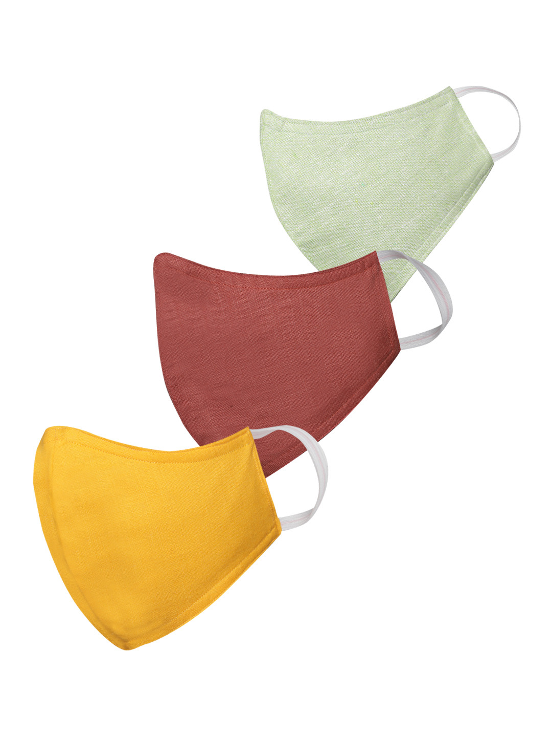 

VASTRAMAY Unisex Set of 3 Reusable 3-Ply Self Design Protective Outdoor Face Masks, Green