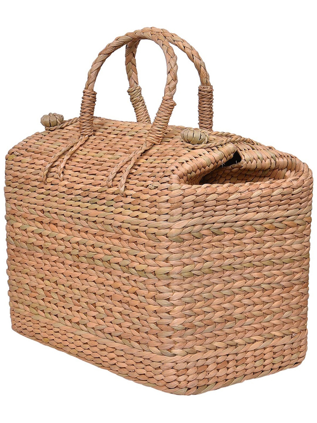 

NOW & ZEN Beige Woven Design Picnic & Lunch Basket