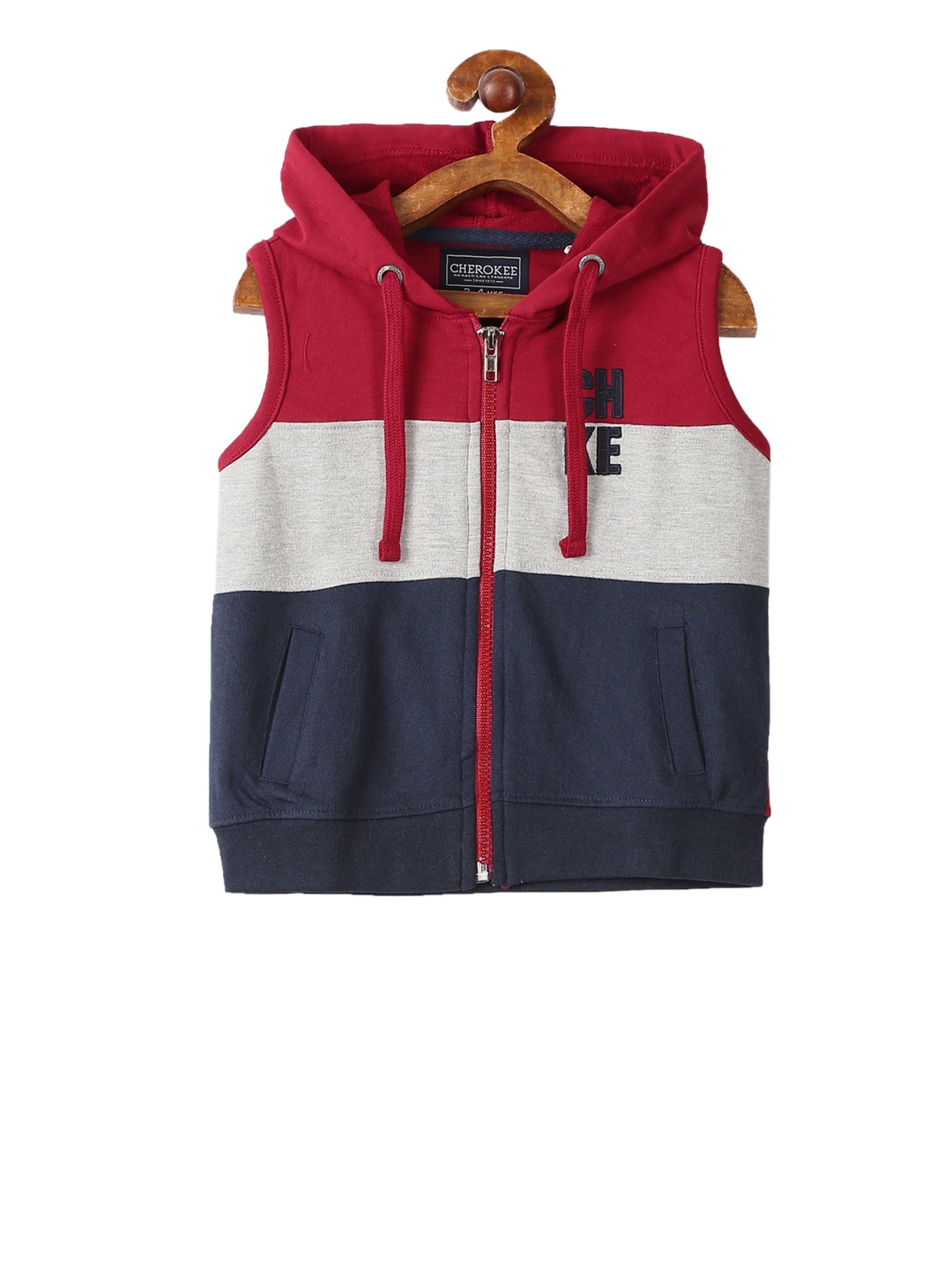 

Cherokee Boys Red Colourblocked Padded Jacket