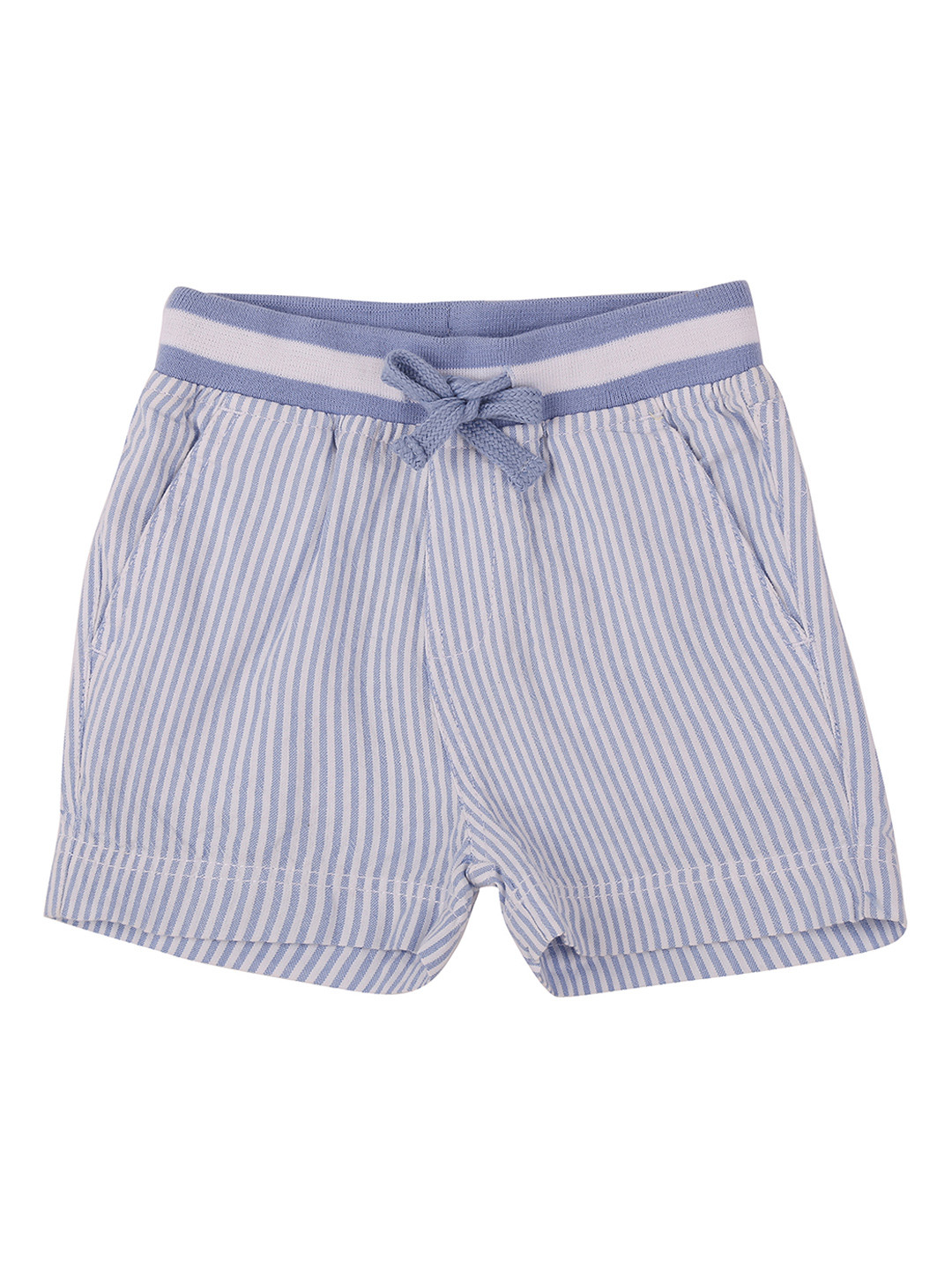 

Pantaloons Baby Boys Navy Blue Striped Regular Fit Regular Shorts