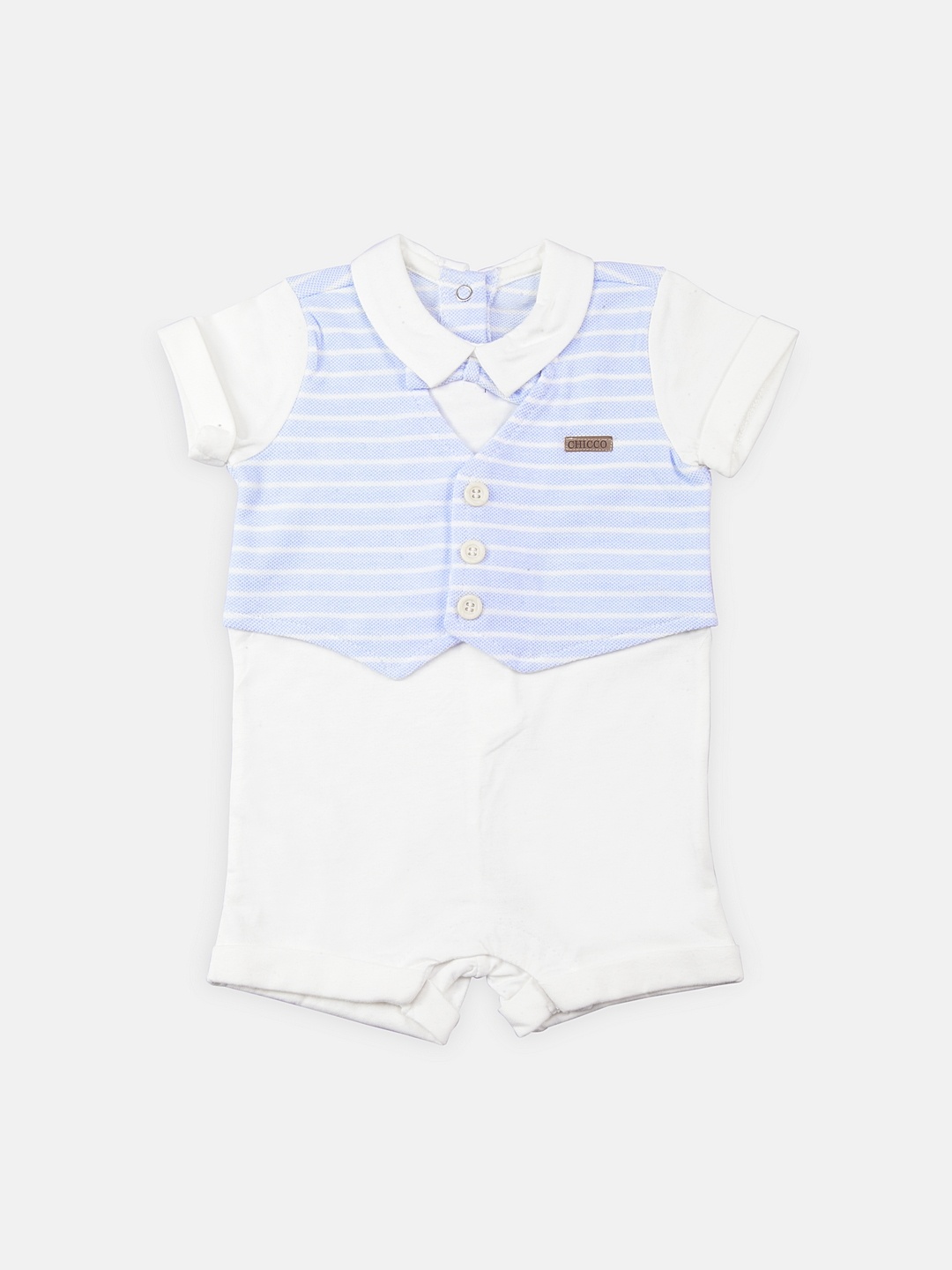 

Chicco Infant Boys Off White & Blue Striped Romper