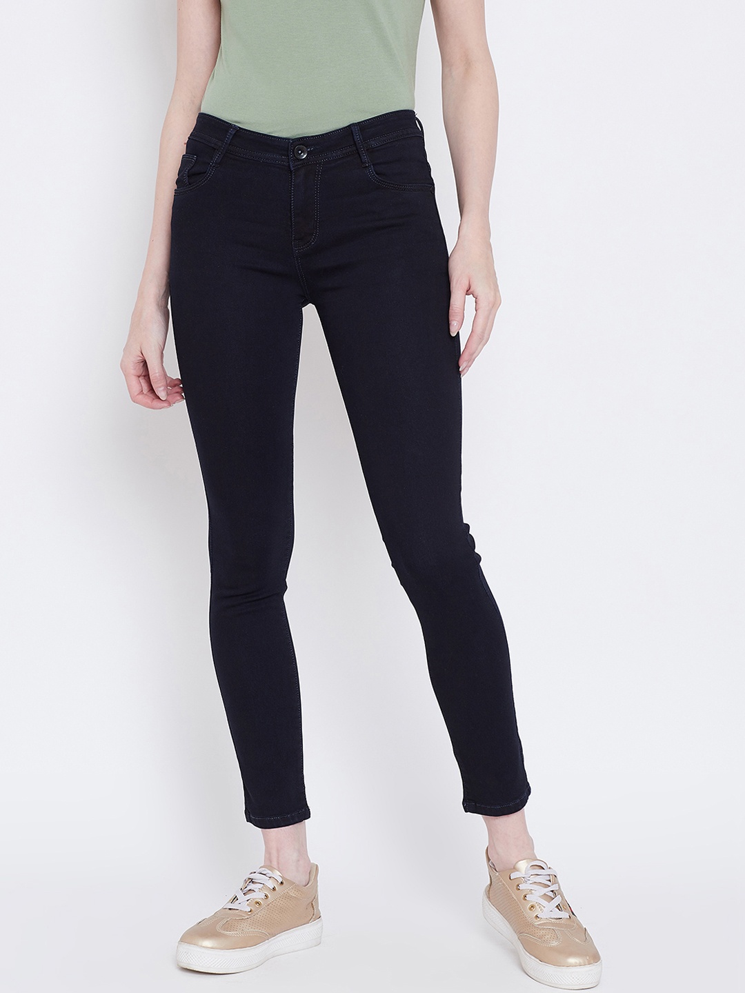 

METTLE Women Blue Regular Fit Mid-Rise Clean Look Jeans
