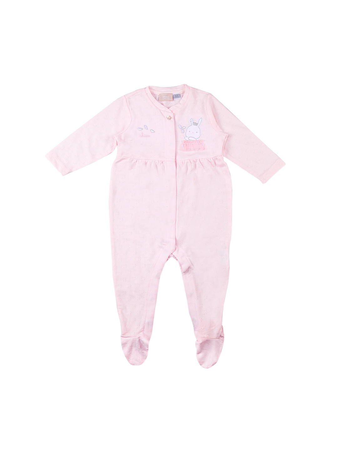 

Chicco Girls Pink Self-Design Front Open Sleepsuit