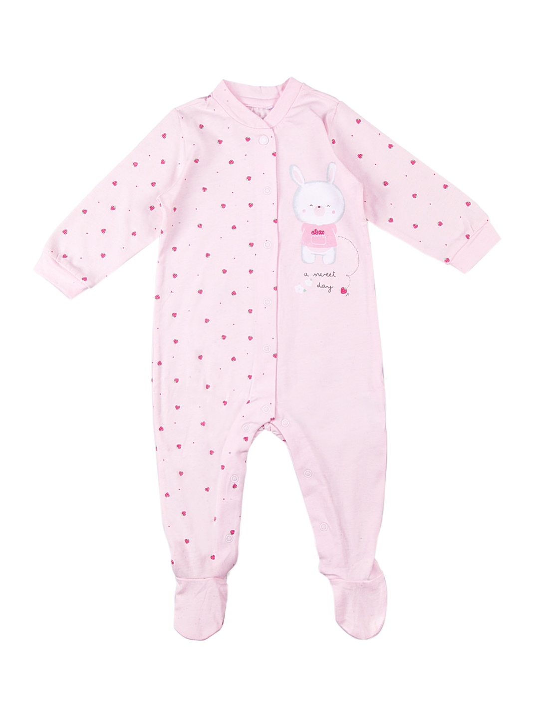 

Chicco Infant Kids Pink & White Printed Sleepsuit