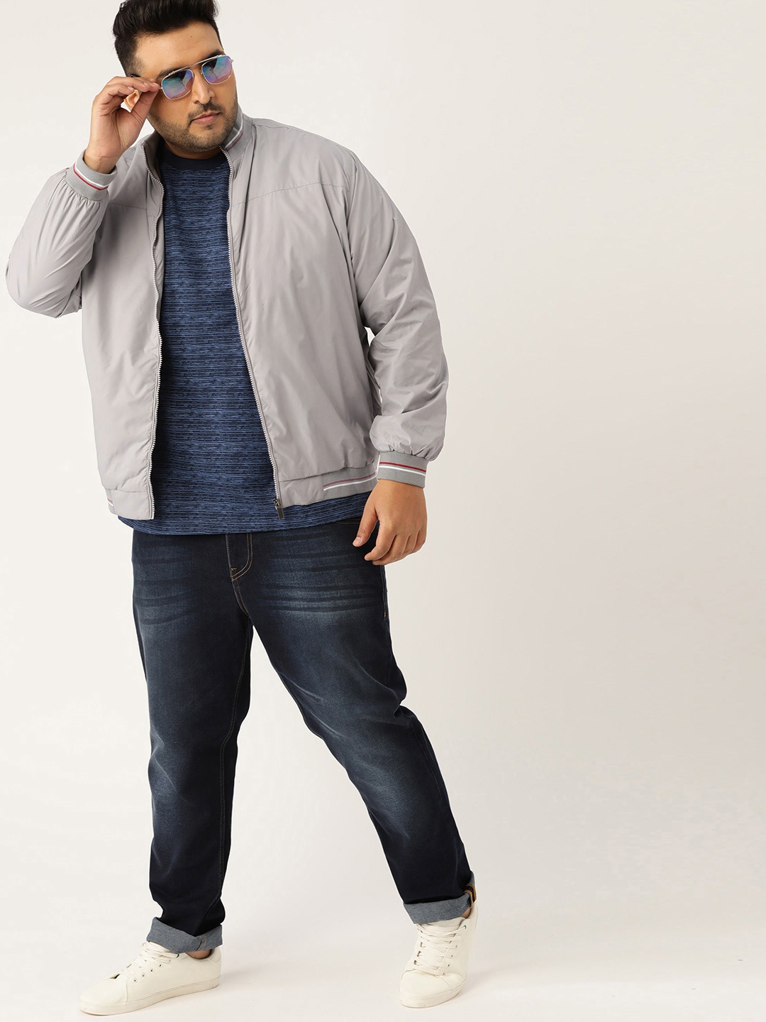 

Sztori Plus Size Men Grey Solid Tailored Jacket