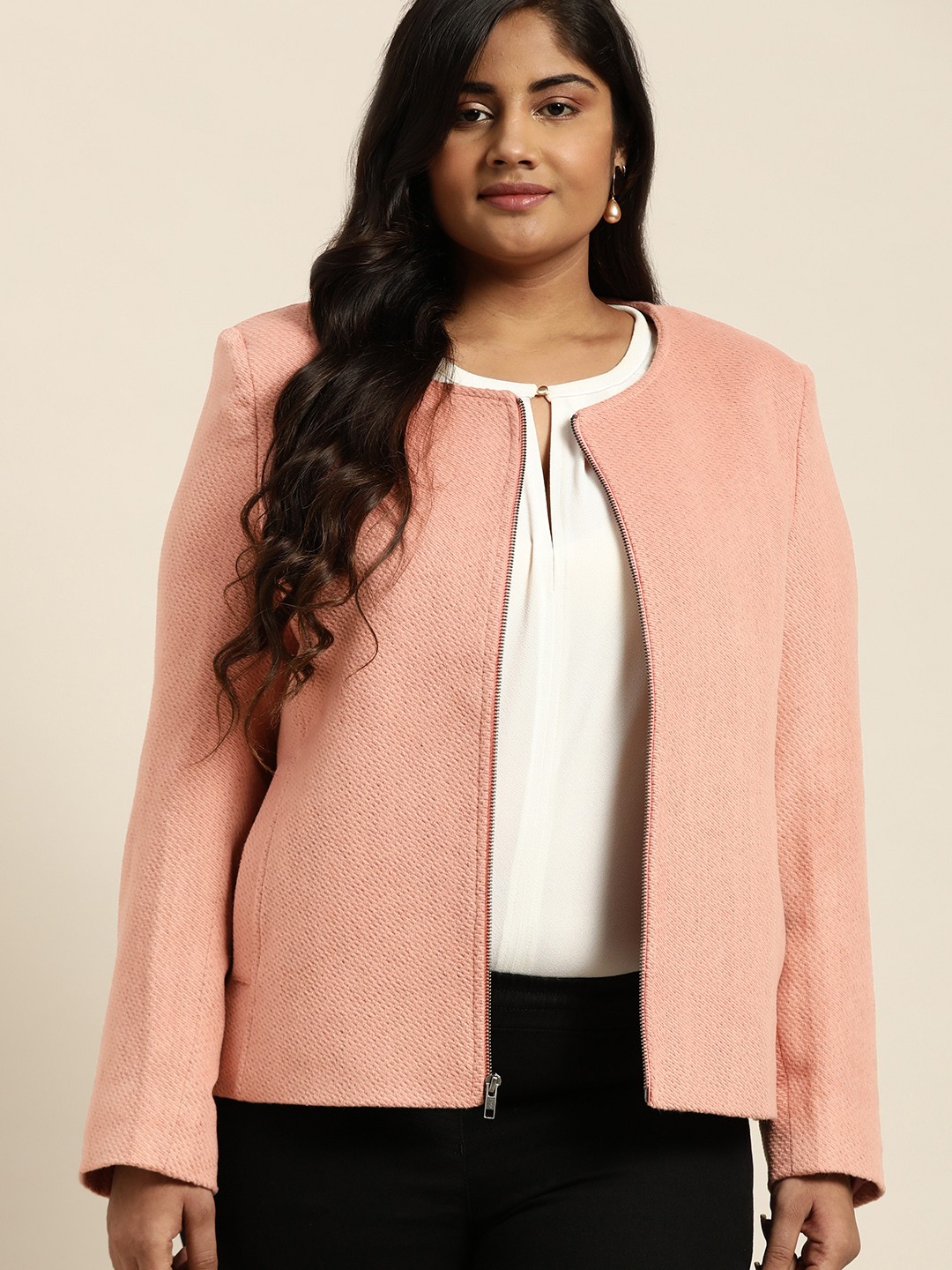 

Sztori Women Dusty Pink Solid Tailored Jacket