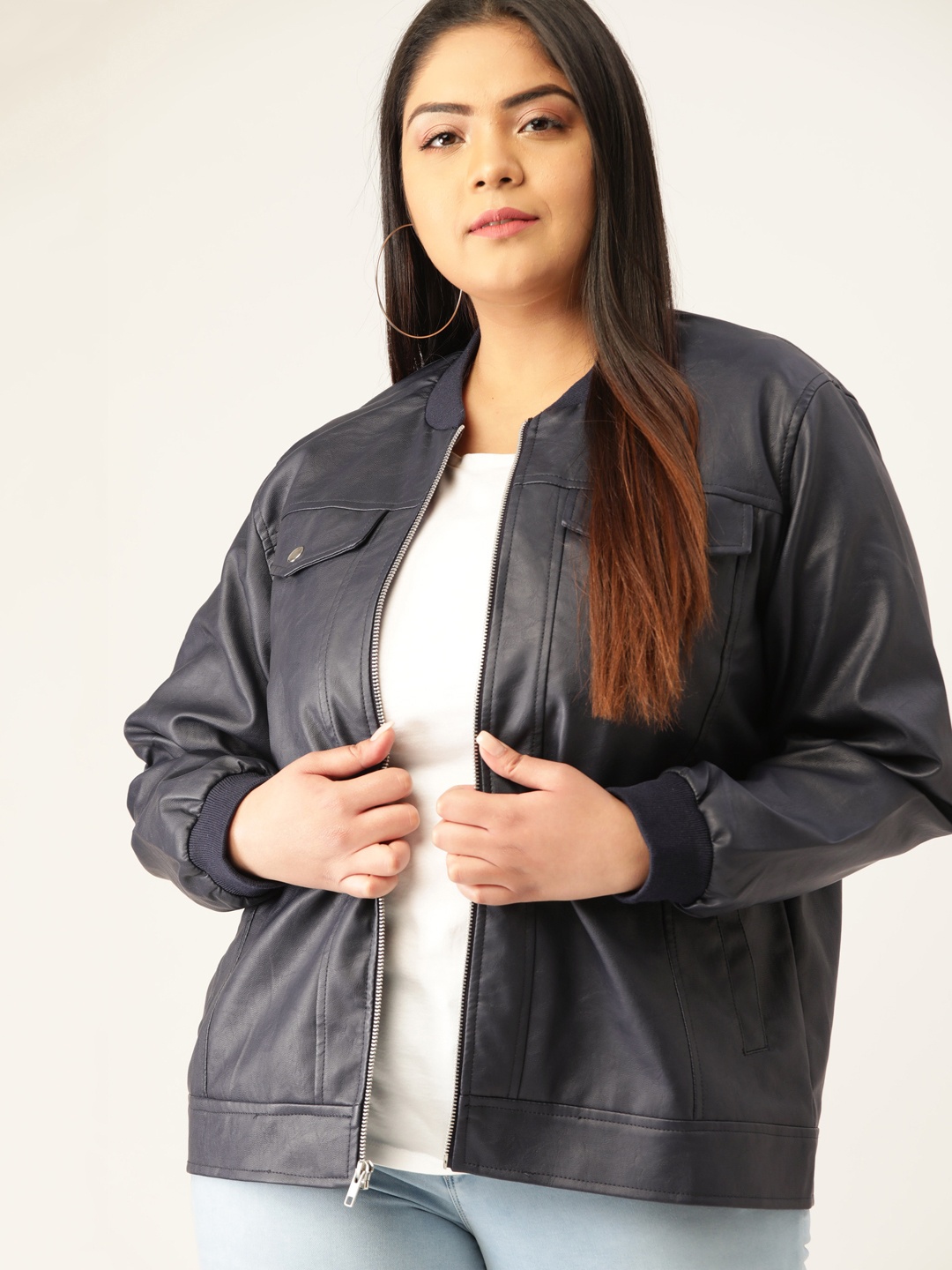 

Sztori Women Navy Blue Solid Tailored Jacket