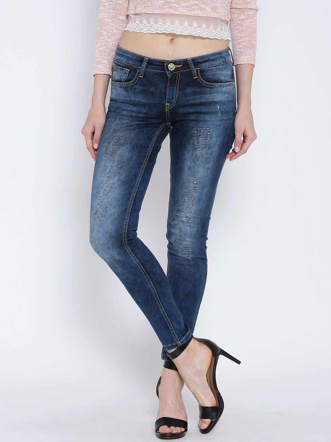 

Tokyo Talkies Blue Washed Distressed Jeans