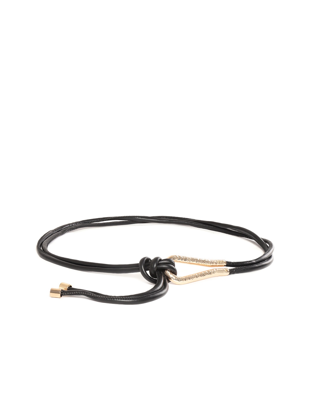 

MANGO Women Black Solid Knot Closure Belt