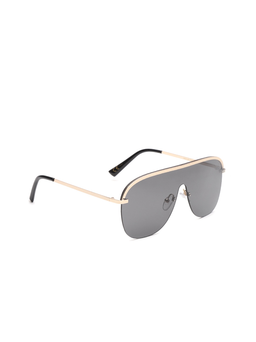 

MANGO Women Shield Sunglasses 67034380, Black