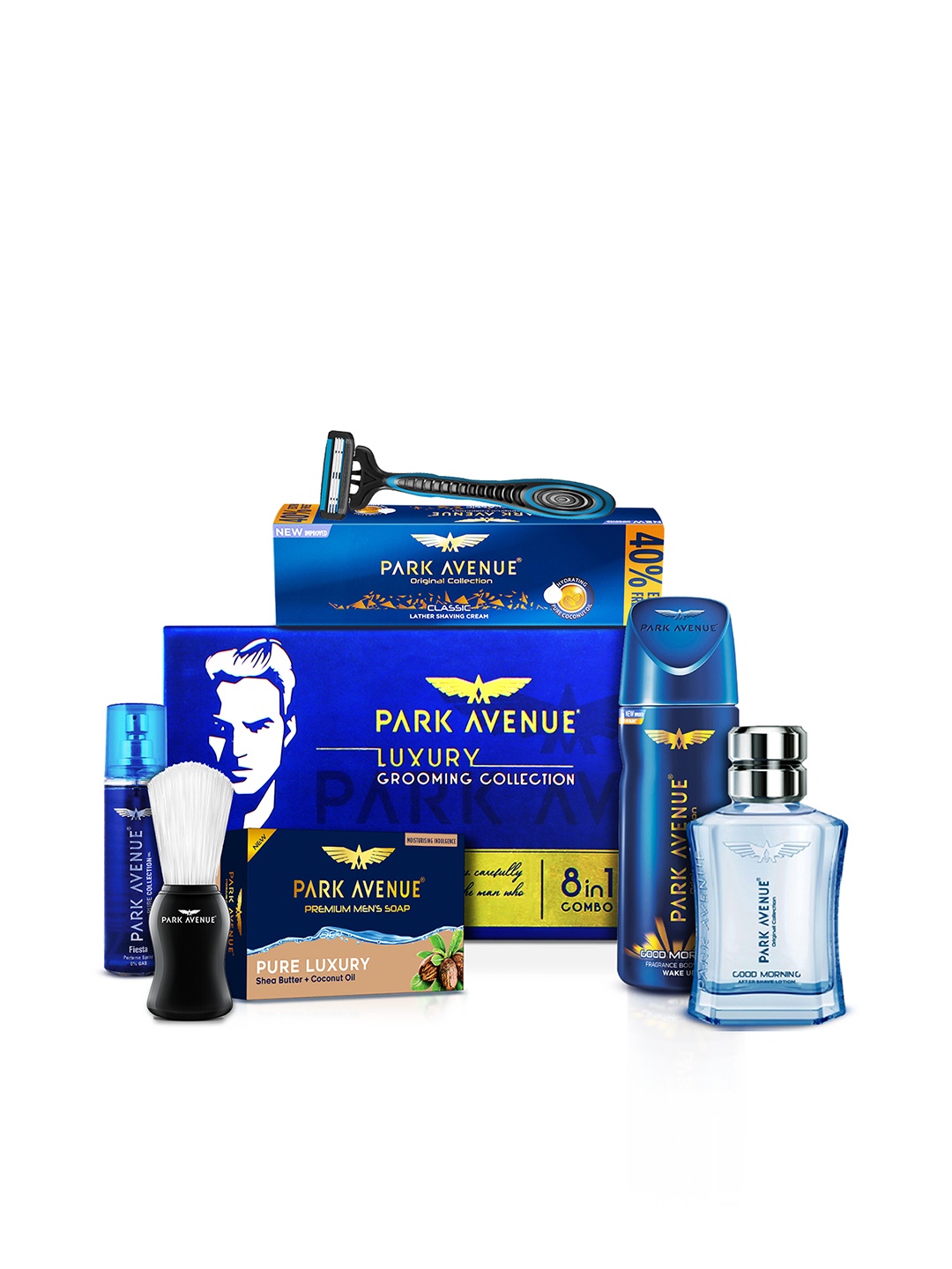 

Park Avenue Men Luxury Grooming Collection Kit & Travel Pouch, Blue