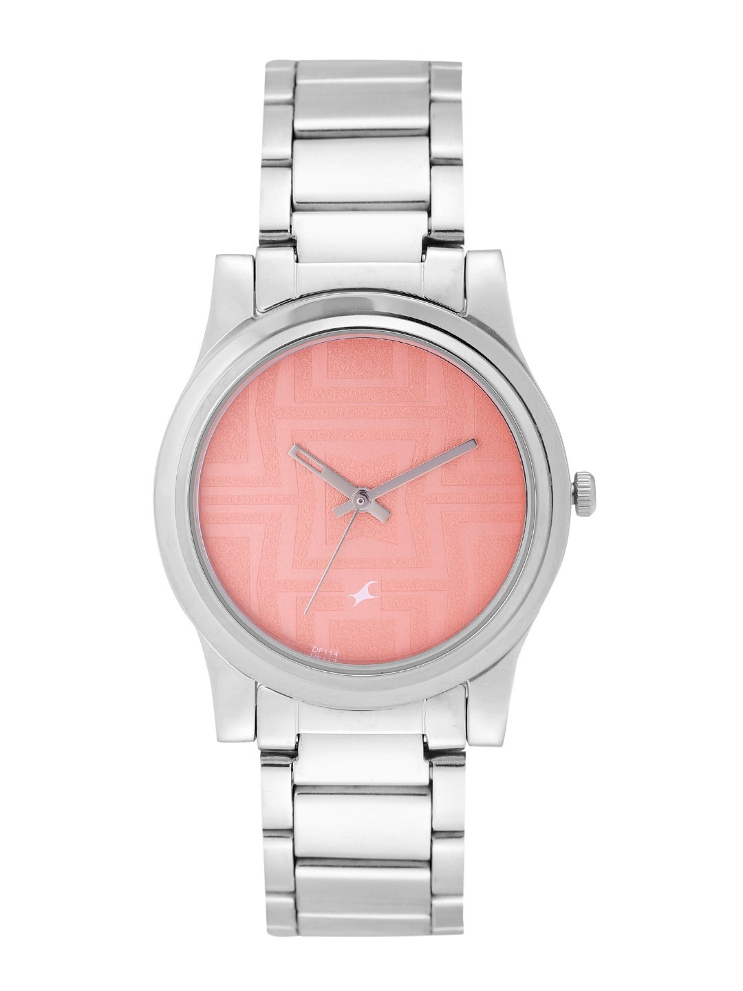 

Fastrack Women Patterned Dial & Stainless Steel Straps Analogue Watch- 6046SM02, Pink