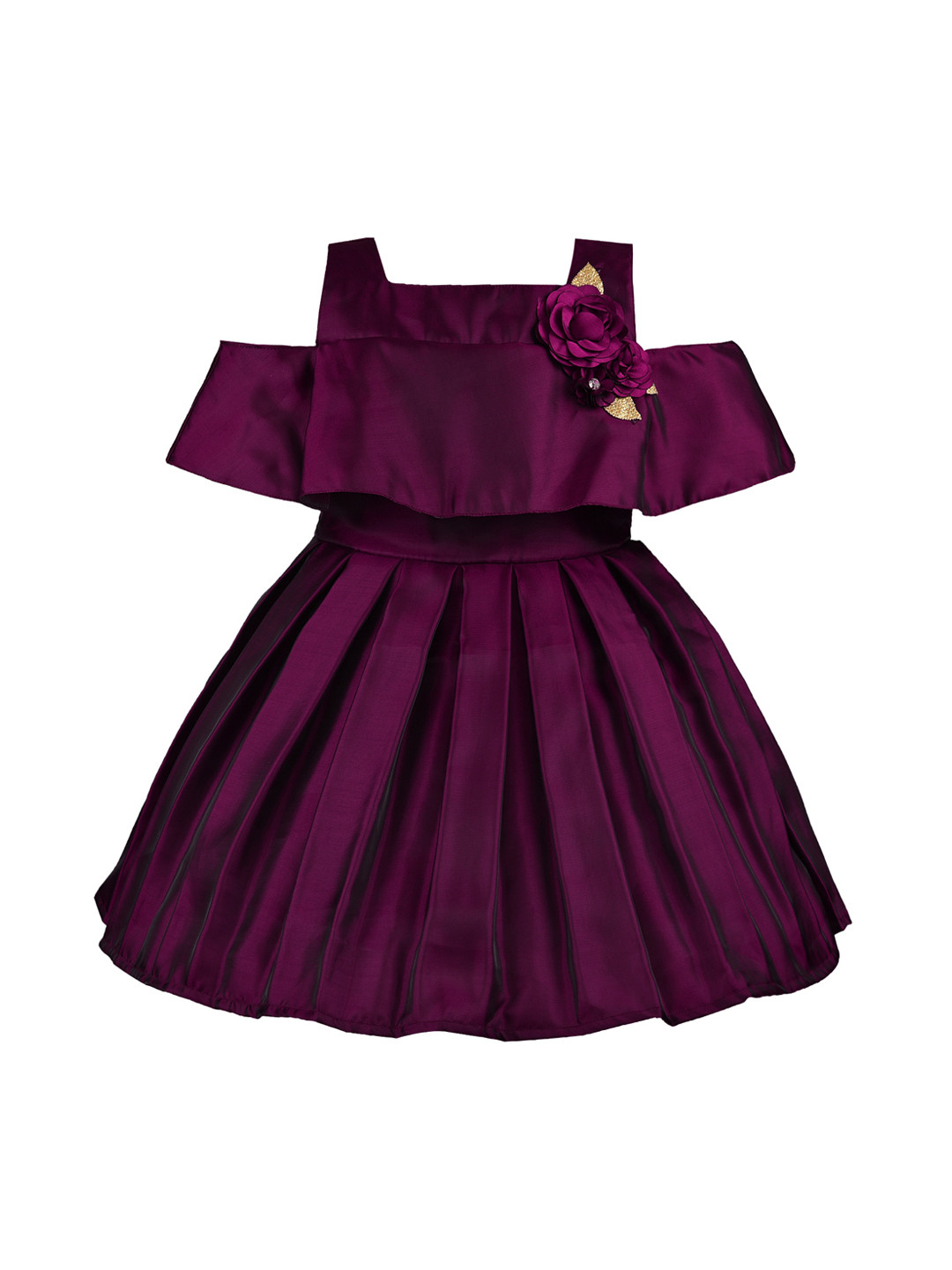 

Wish Karo Girls Purple Solid Fit and Flare Dress