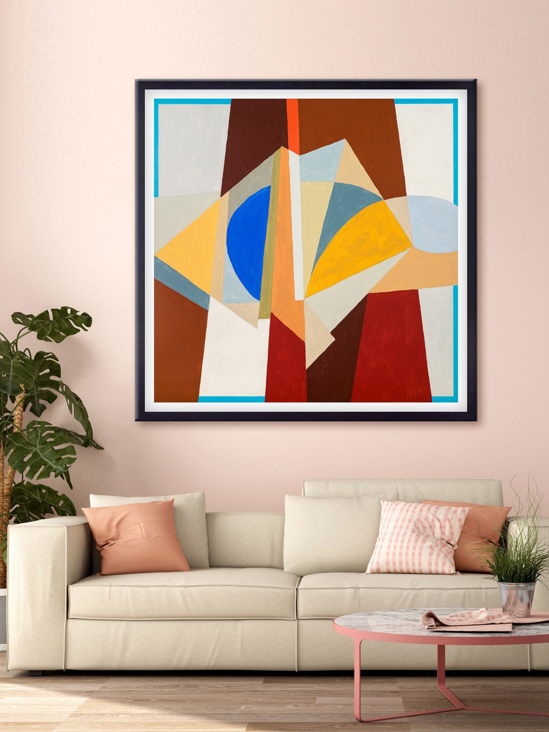 

999Store Brown & Off-White Abstract Printed Canvas Wall Art