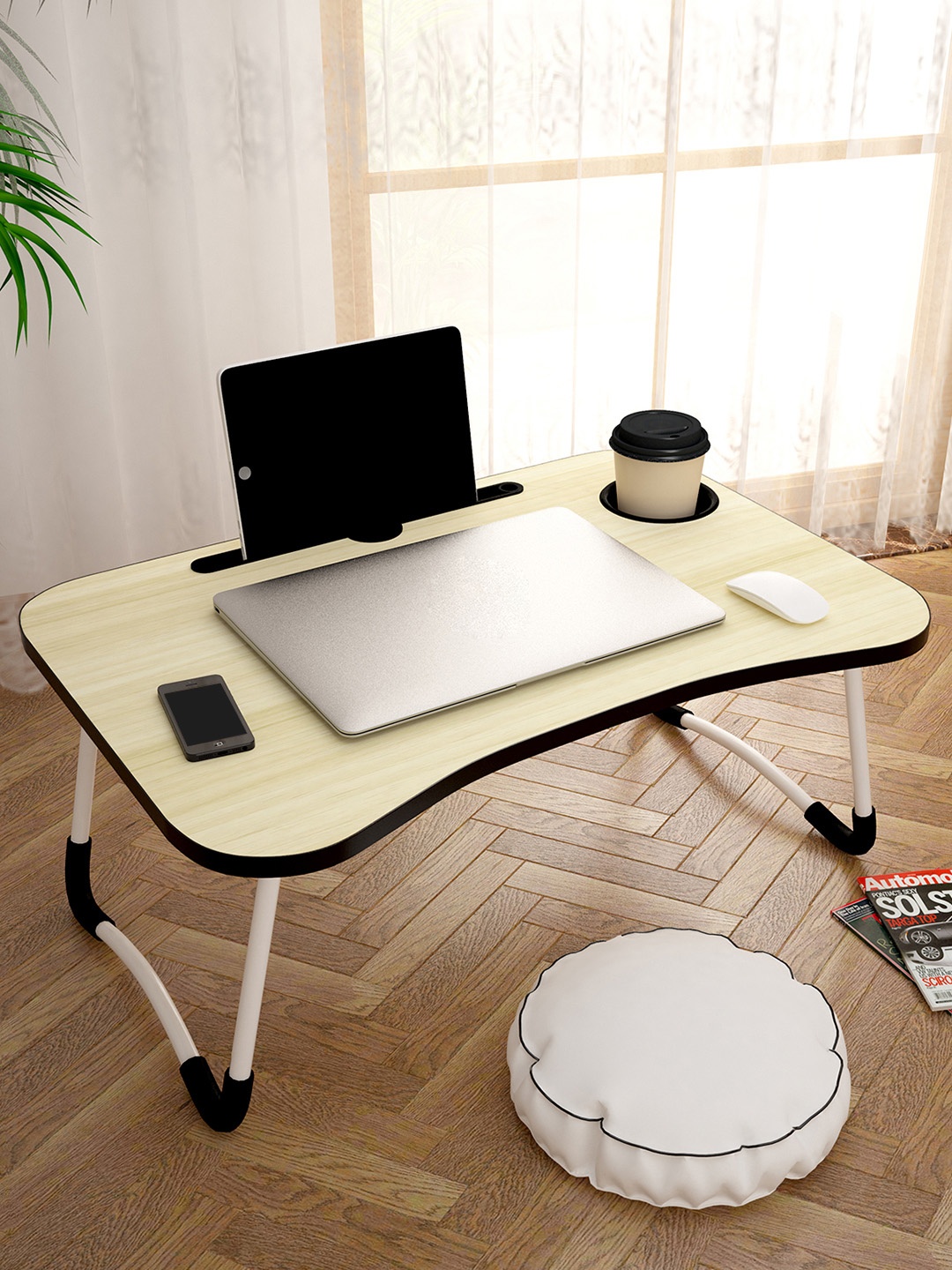 

Story@home Beige Wood Portable Laptop Table
