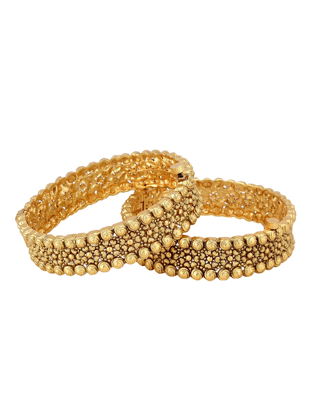 

Adwitiya Collection Set of 2 24K Gold-Plated Handcrafted Bangles