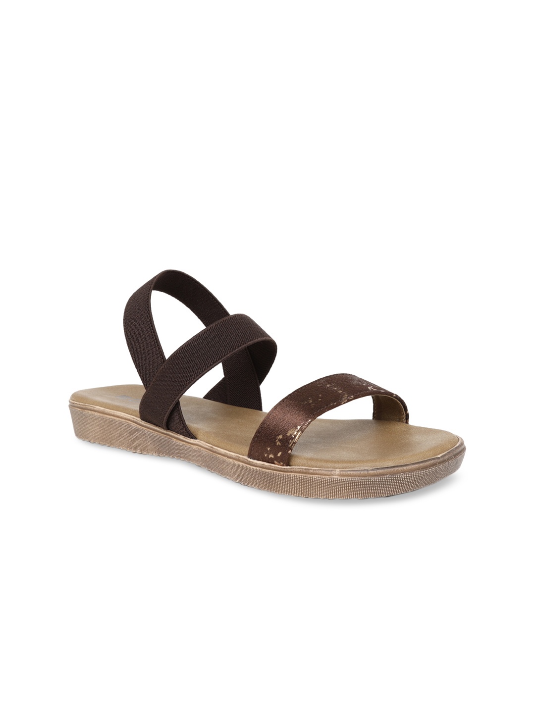 

SOLES Women Brown Solid Open Toe Flats