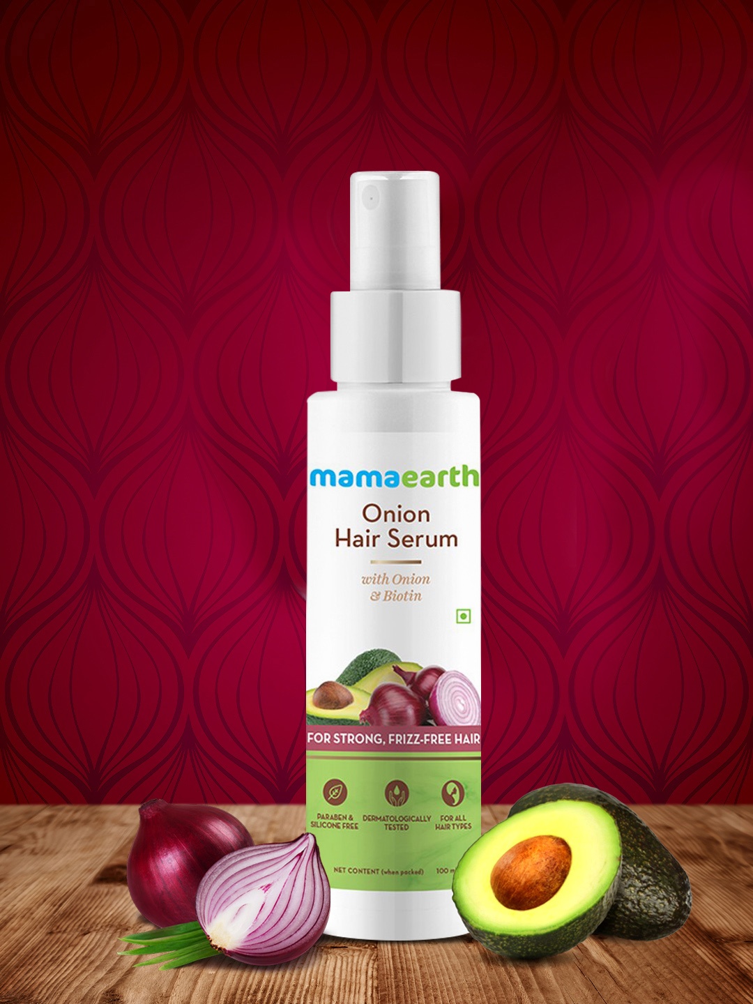 

Mamaearth Sustainable Onion Hair Serum with Biotin for Strong & Frizz-Free Hair 100 ml, White