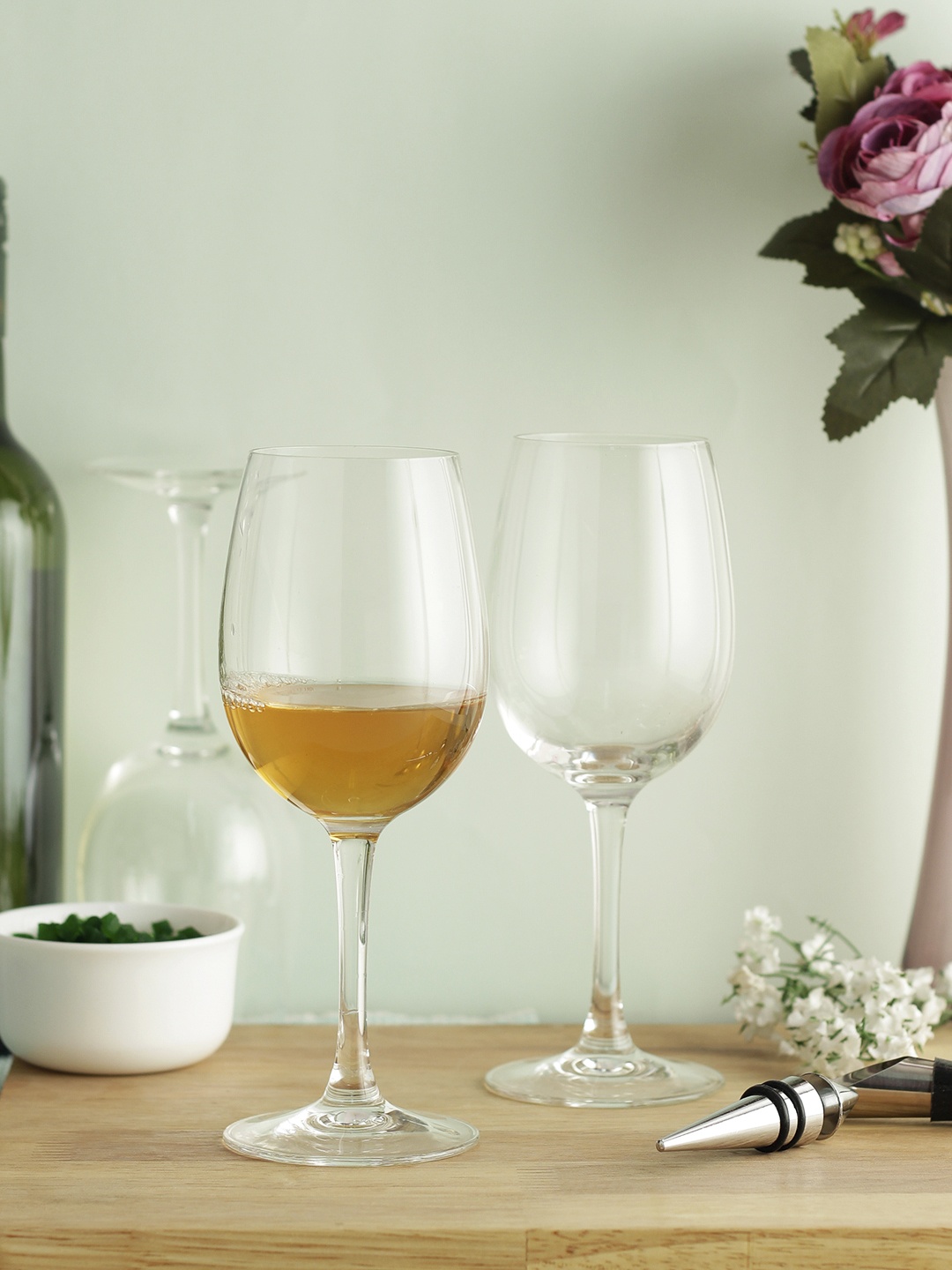 ARCOROC Set Of 6 Transparent Solid Senso Red Wine Glasses