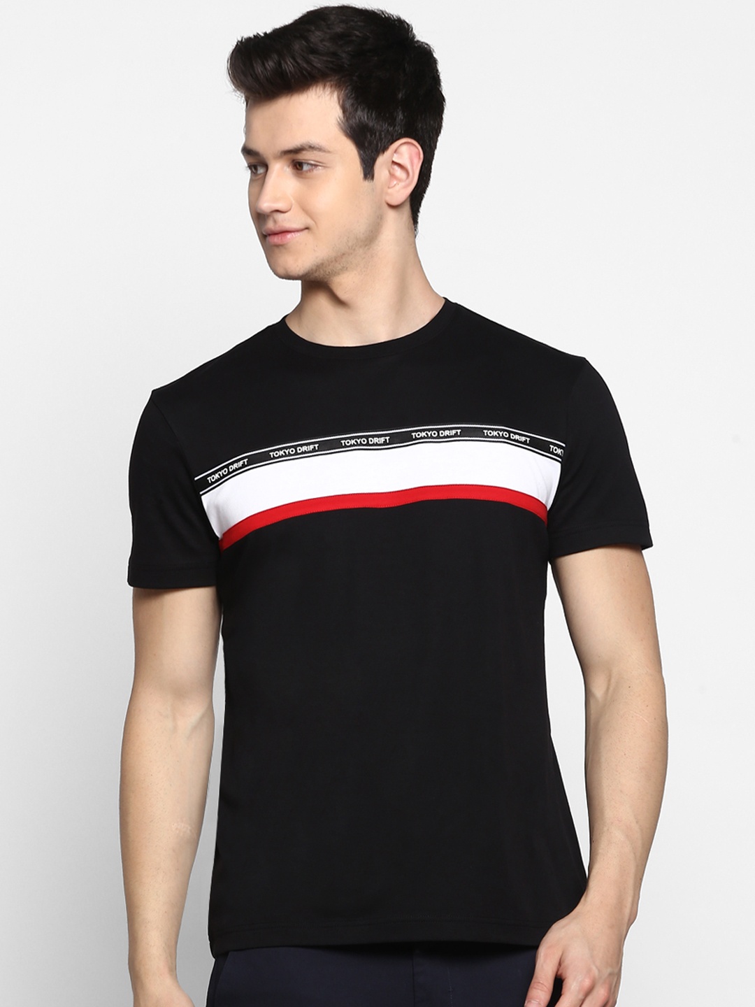 

Red Tape Men Black Printed Round Neck T-shirt