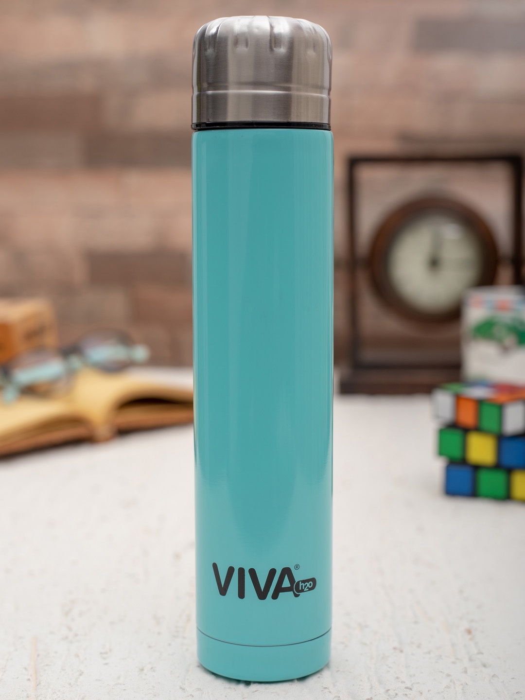 

VIVA h2o Unisex Blue Solid Double Wall Stainless Steel Vacuum Insulated Water Bottle