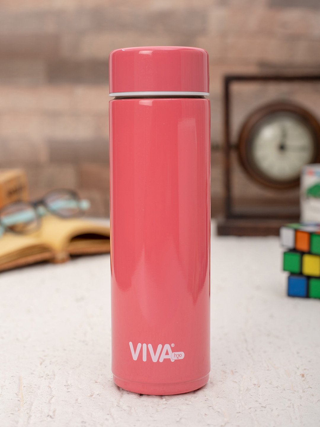 

VIVA h2o Unisex Pink Solid Double Wall Stainless Steel Vaccum Insulated Water Bottle