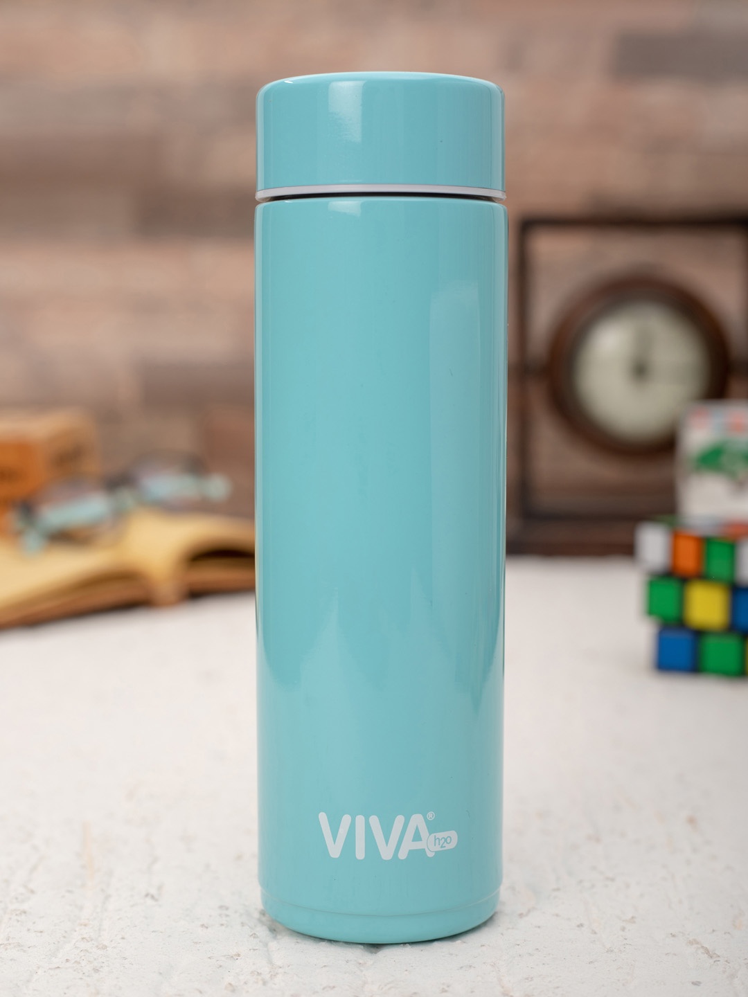 

VIVA h2o Unisex Blue Solid Double Wall Stainless Steel Vaccum Insulated Water Bottle