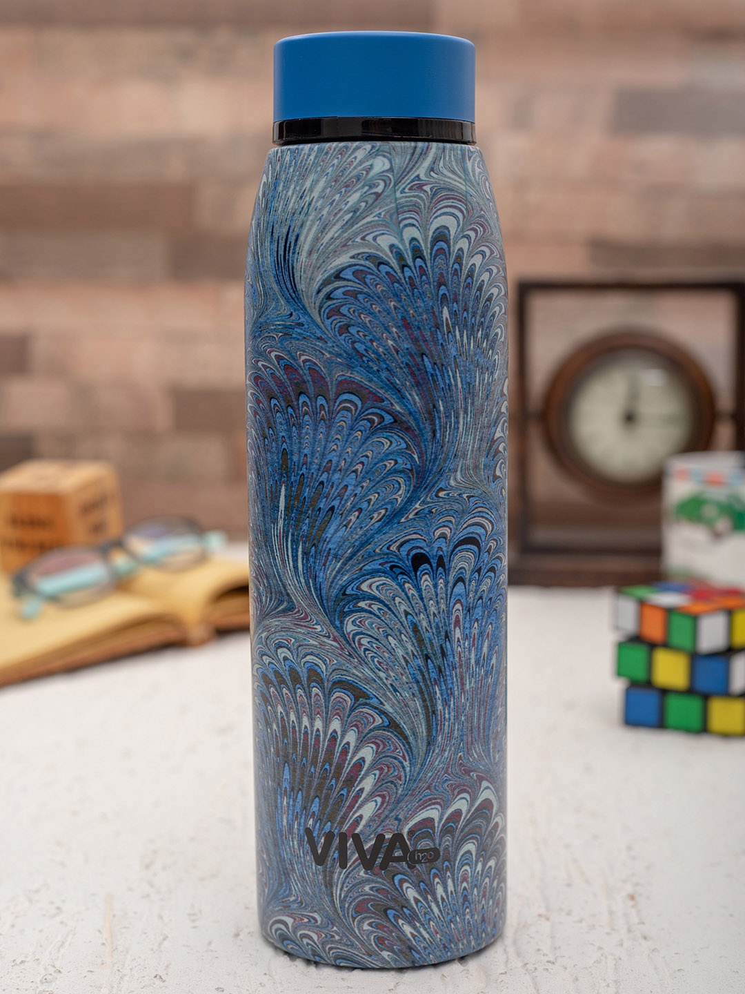 

VIVA h2o Blue Printed Double Wall Stainless Steel Vacuum Insulated Water Bottle 750 ml