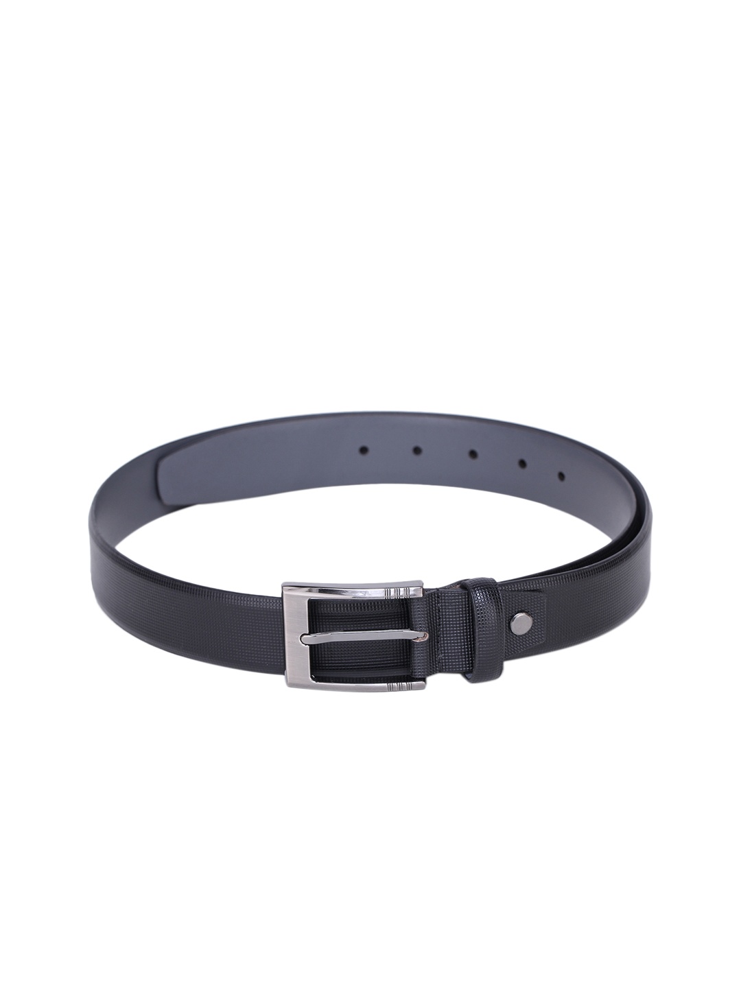 

Alvaro Castagnino Men Black Checked Leather Belt