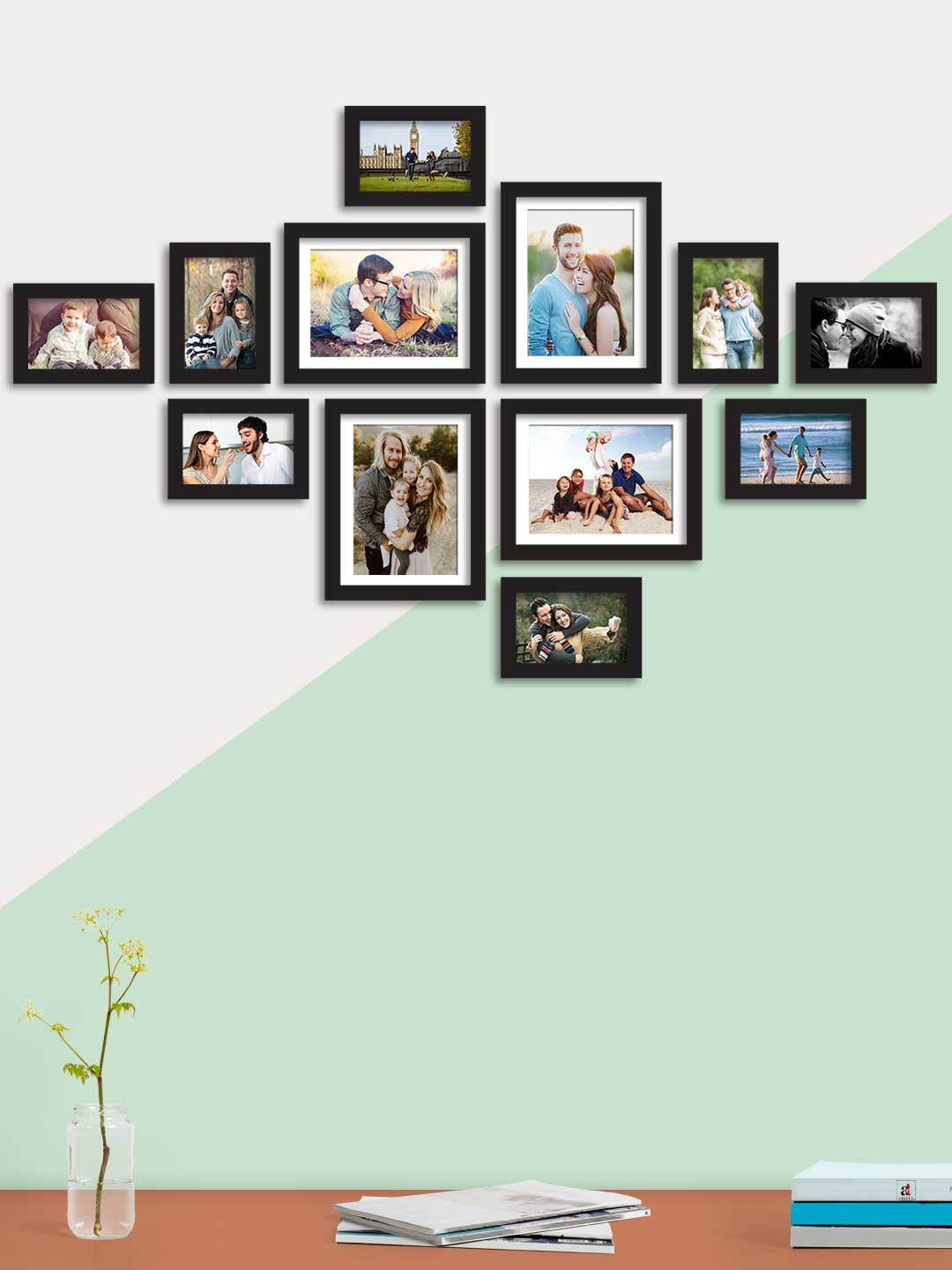 

Art Street Set Of 12 Black Solid Individual Wall Photo Frames