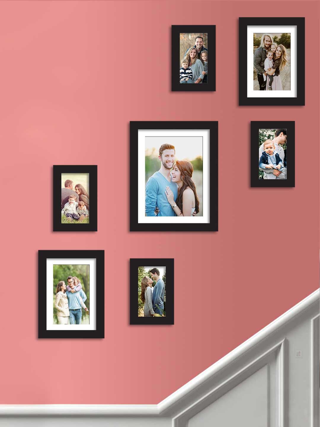 

Art Street Set Of 7 Black Solid Individual Photo Frames