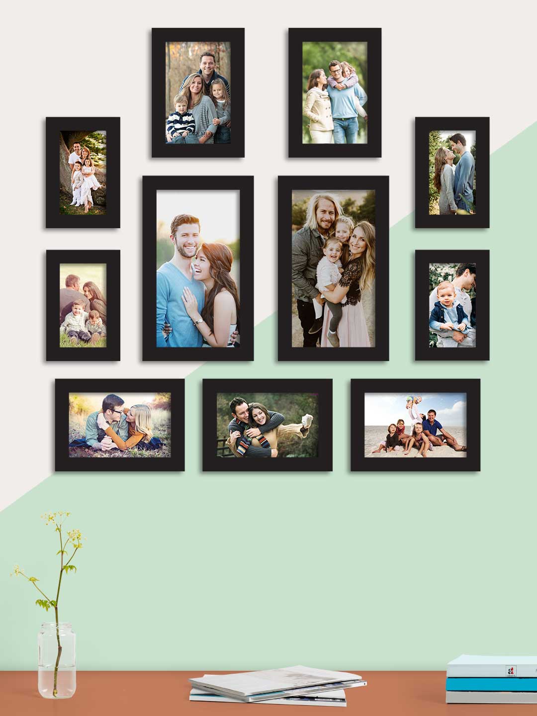 

Art Street Set Of 11 Black Solid Individual Photo Frames