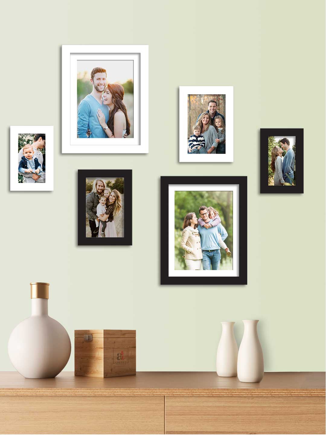 

Art Street Set Of 6 Solid Individual Wall Photo Frames, White