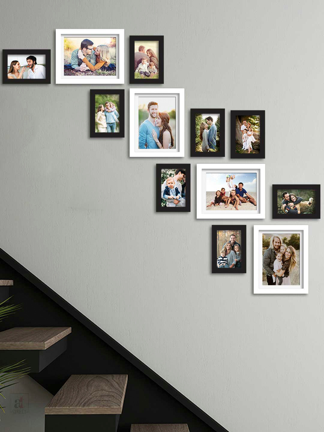 

Art Street Set Of 12 Black Solid Individual Wall Photo Frames