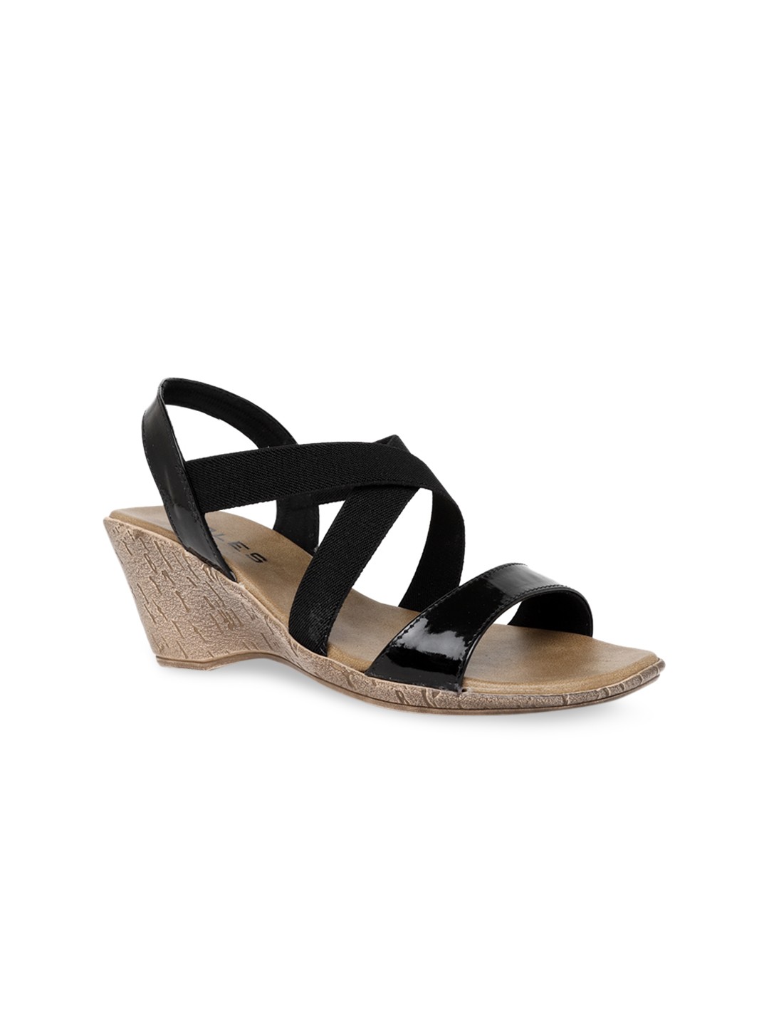 

SOLES Women Black Solid Sandals