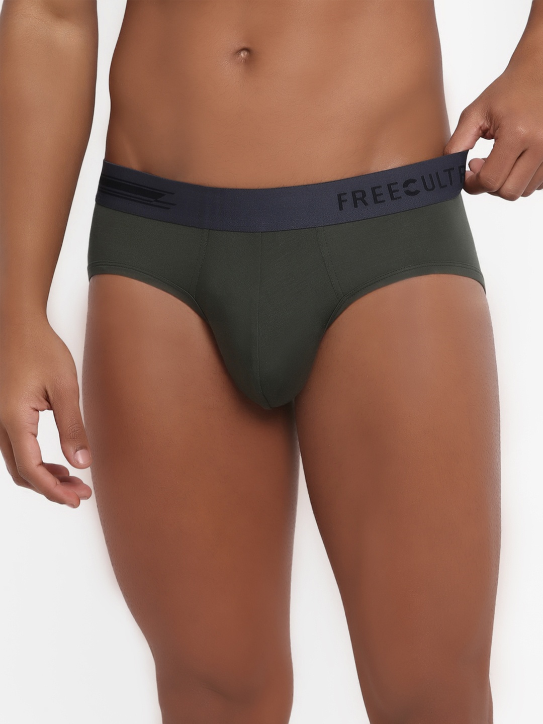 

FREECULTR Men Green Solid AntiMicrobial AirSoft Micromodal Briefs