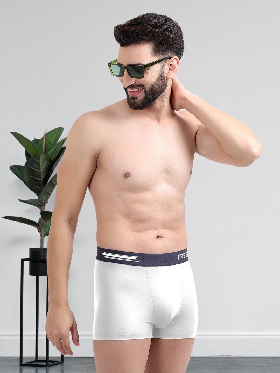 

FREECULTR Men White Solid Anti-Microbial Air-Soft Micromodal Trunk