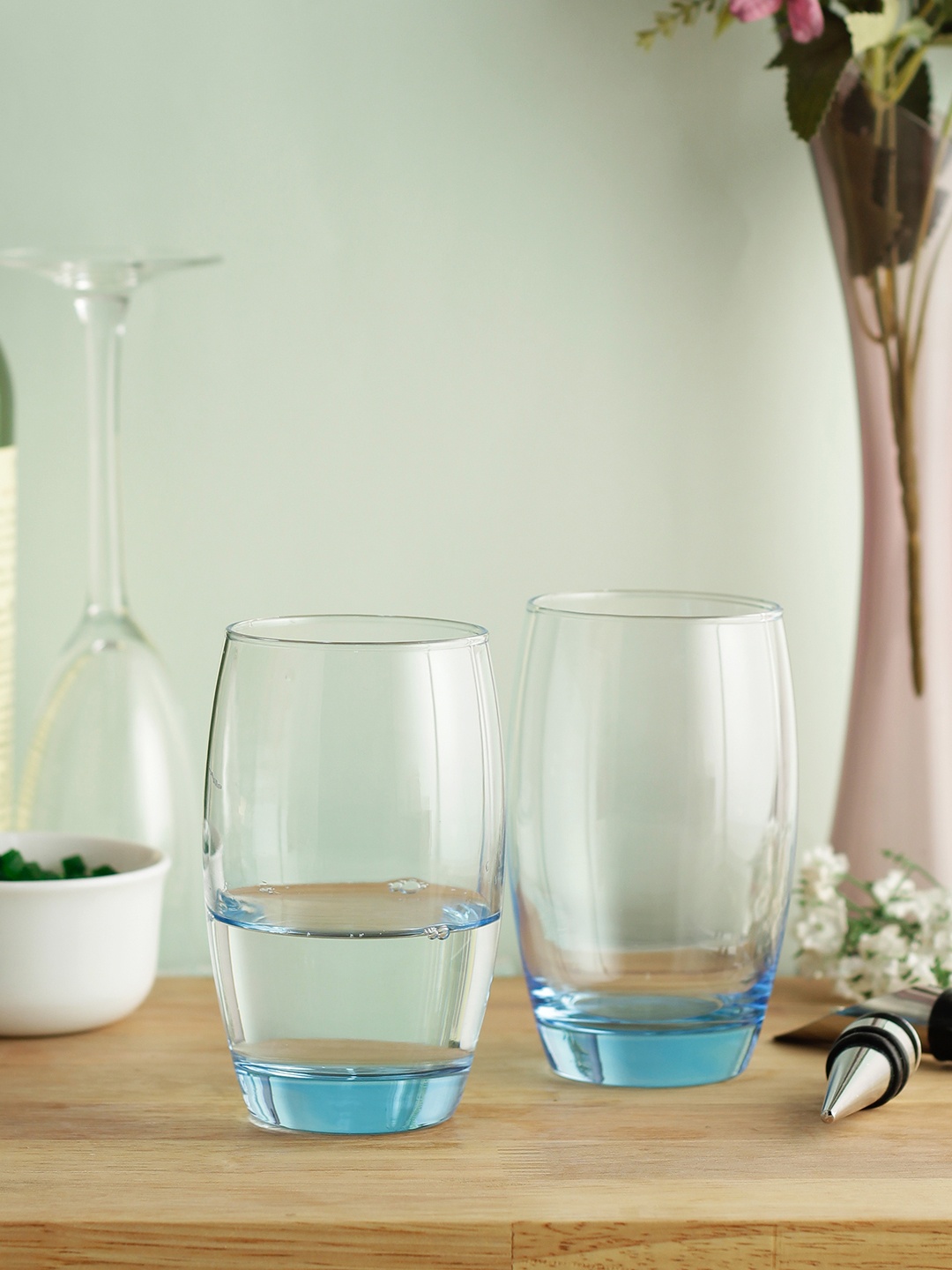

Luminarc Transparent & Blue Set Of 6 Solid Glasses