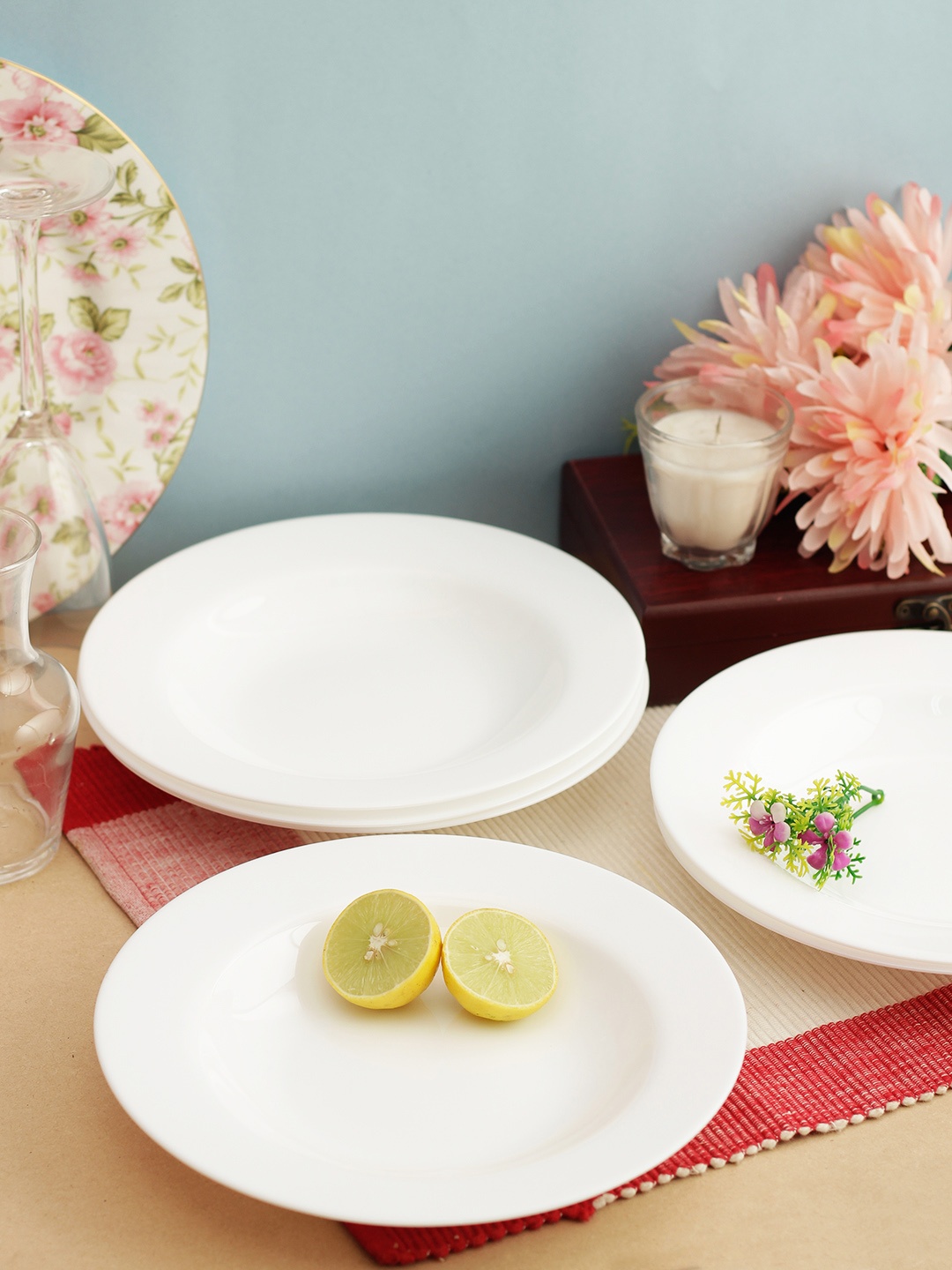 

ARCOROC Set Of 6 White Solid Evolution Opalware Soup Plates