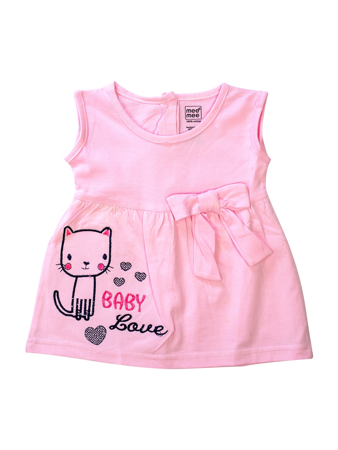 

MeeMee Girls Pink Solid Fit and Flare Dress