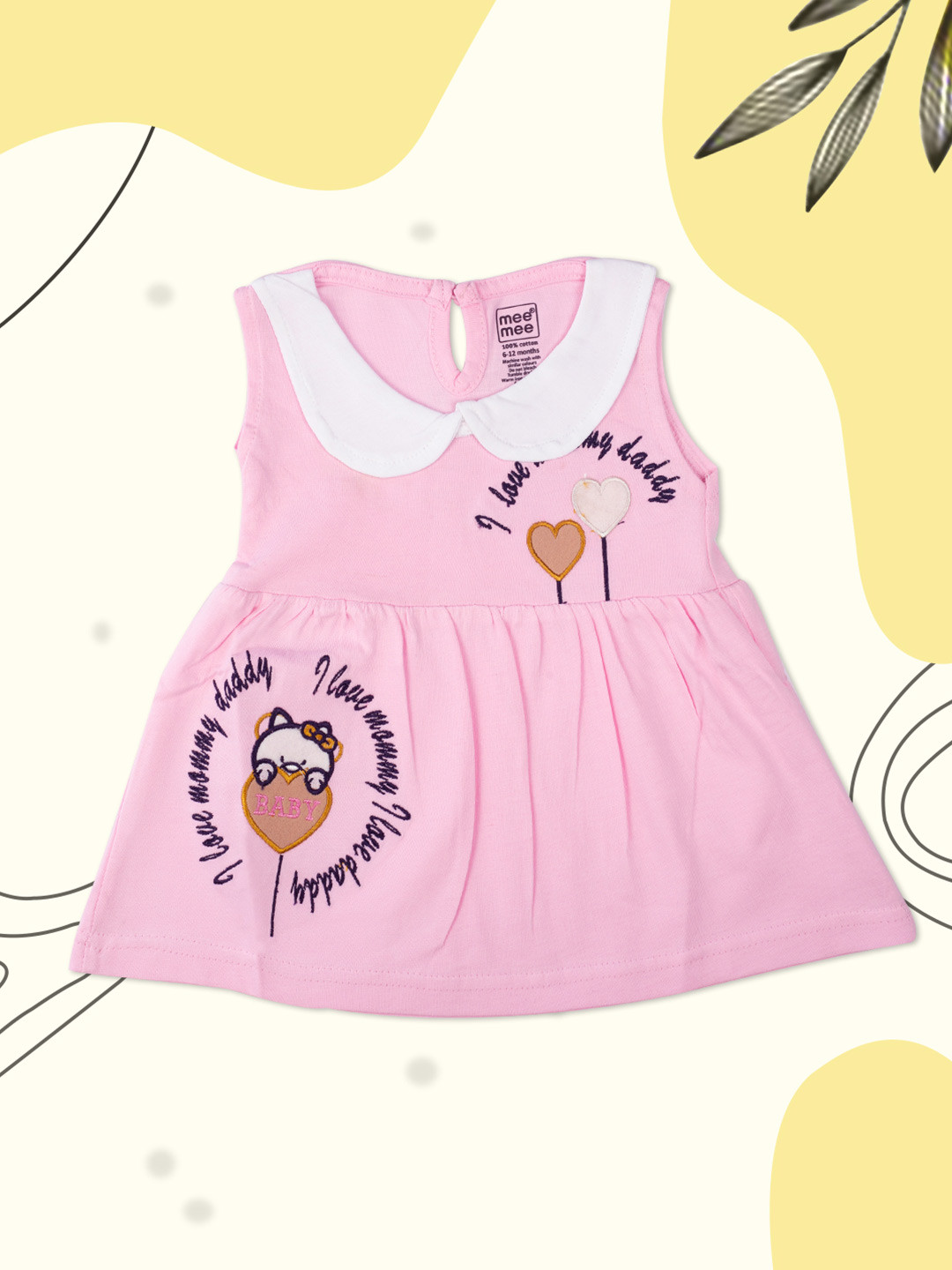 

MeeMee Girls Pink Printed Fit and Flare Dress
