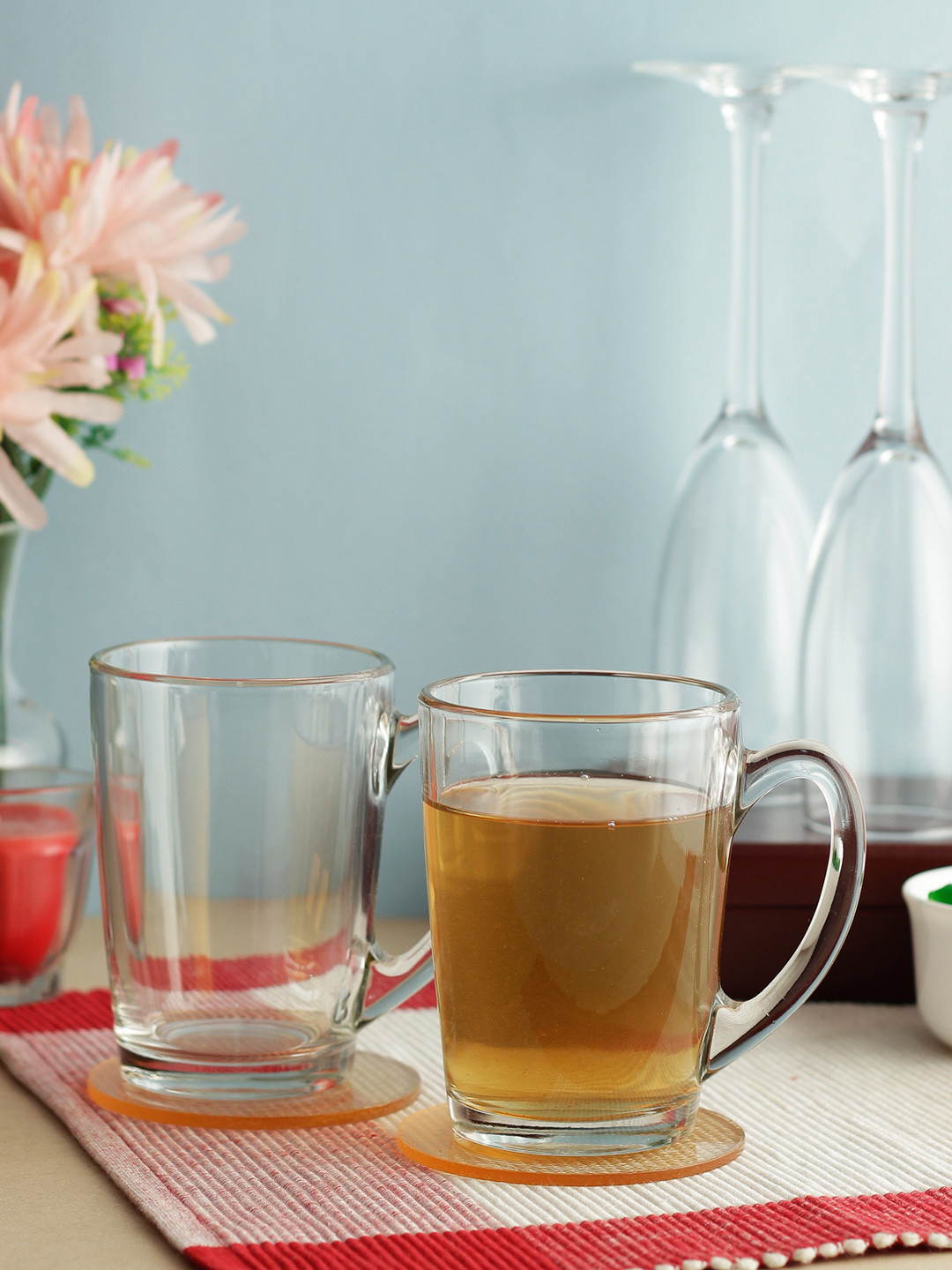 

Luminarc Set Of 6 Transparent New Morning Glass Tea Coffee Mugs