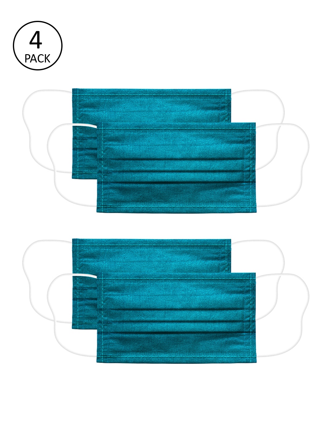 

Voylla Unisex 4 Pcs Blue Solid 2-Ply Anti-Dust Reusable Cloth Masks