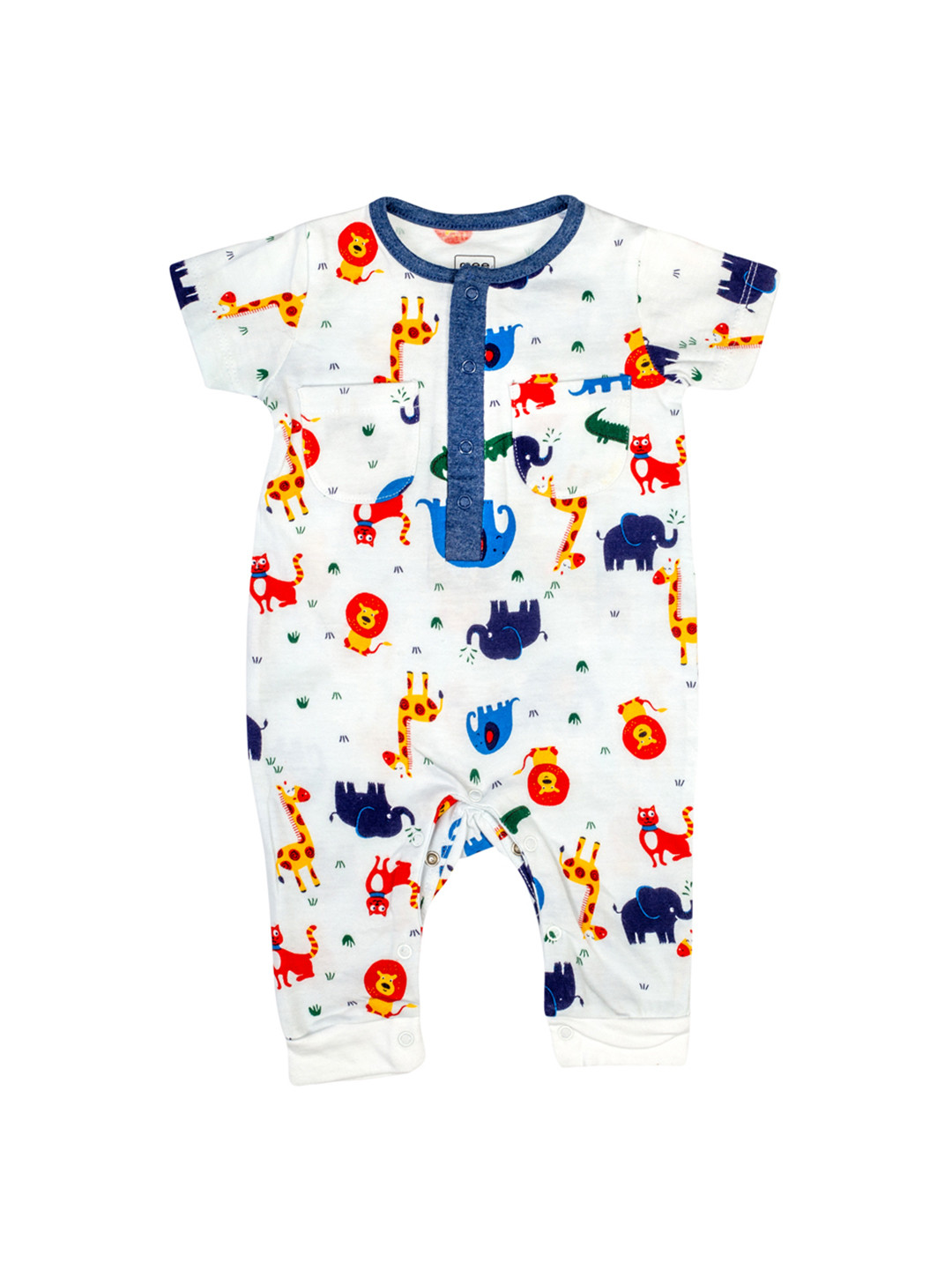 

MeeMee Infant Boys White & Orange Printed Romper